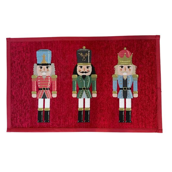 Waverly Christmas Nutcracker Washable Accent Rug 21x34 Holiday Decor New - Picture 1 of 11